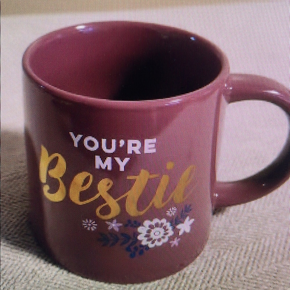 Burgundy Ceramic Coffee Mugs with Text